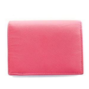 PRADA 二つ折り財布 ミニウォレット サフィアーノ レザー ロゴ ピンク /BB OH
