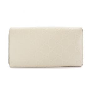 GUCCI グッチシマ 二つ折り 長財布 レザー アイボリー オフホワイト 388679