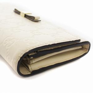 GUCCI グッチシマ 二つ折り 長財布 レザー アイボリー オフホワイト 388679