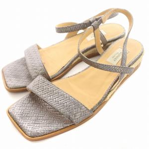 SUNNY サンダル アンクルストラップ 37 23.5cm シルバーグレー /G