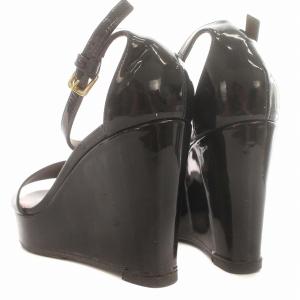 MARNI サンダル ウェッジソール エナメル ストラップ 36 23cm 黒 ブラック /G