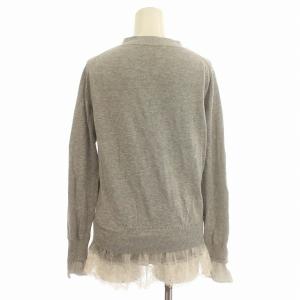 sacai luck カーディガン レース フリル コットン ニット 長袖 1 S グレー