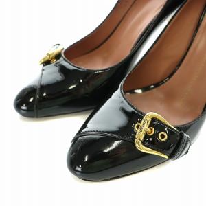 GIUSEPPE ZANOTTI パンプス エナメル ベルト ハイヒール 37 24.0cm 黒 ブラック /NW48