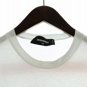 DSQUARED2 Tシャツ カットソー 半袖 クルーネック ロゴプリント XS 白 ホワイト 赤 レッド 黒 ブラック /NW7