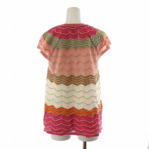 MISSONI ニット カットソー ラメ フレンチスリーブ プルオーバー 40 S ピンク