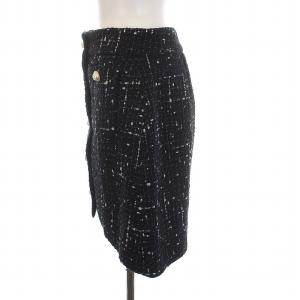 kate spade new york 台形 ツイード スカート ミニ 2 M 黒 ブラック NJM00138