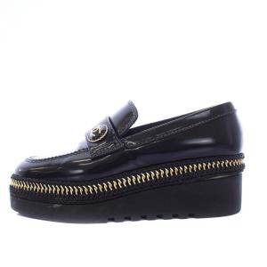 CHANEL 21AW ローファー モカシン チェーン ココマーク 36C ブラック