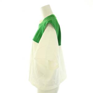 kolor ドッキングカットソーTシャツ 半袖 変形 アシンメトリー 1 S 白 ホワイト 緑 グリーン /YT