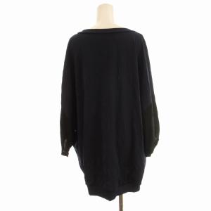 Y's ヨウジヤマモト カットソー Tシャツ ワッシャー加工 変形 切替 五分袖 2 黒 ブラック 紺 ネイビー