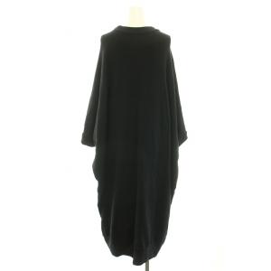 Y's ヨウジヤマモト オーバーサイズスウェットワンピース ロング クルーネック 長袖 2 M 黒 ブラック
