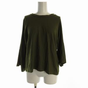 ヨウジヤマモト カットソー 変形 アシメ 五分袖 七分袖 2 M カーキ