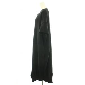Yohji Yamamoto レギュレーション REGULATION スウェットワンピース クルーネック 半袖 ロング 2 M 黒 ブラック