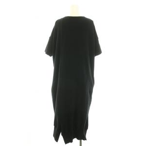 Yohji Yamamoto レギュレーション REGULATION スウェットワンピース クルーネック 半袖 ロング 2 M 黒 ブラック