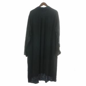 Yohji Yamamoto S'YTE ロングシャツ オープンカラー カジュアル 長袖 レギュラーカラー 無地 3 M 黒 ブラック
