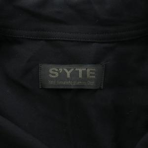 Yohji Yamamoto S'YTE ロングシャツ オープンカラー カジュアル 長袖 レギュラーカラー 無地 3 M 黒 ブラック