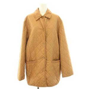 キルティングジャケット 中綿ジャケット アウター 裏地花柄 ガンチーニチャーム M 茶 ブラウン