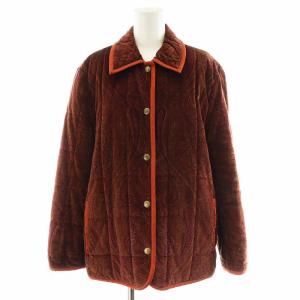ETRO セットアップ 上下 ジャケット タイトスカート ひざ丈 ペーズリー柄 ベロア 中綿 46 XL 茶 ブラウン