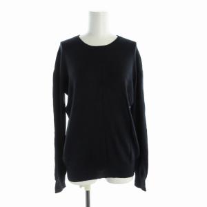 EVERYDAY I LIKE クルーネックプルオーバー ニット セーター 絹 シルク 長袖 F 紺 ネイビー