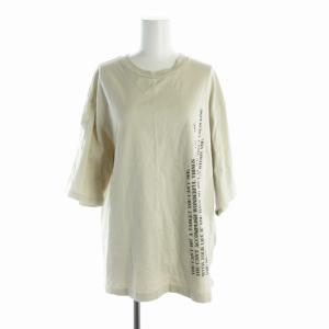 Plage Jane smith Tシャツ カットソー プリント クルーネック 半袖 F ベージュ /RO