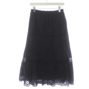 22AW Antique like lace フレアスカート ロング マキシ レース カットワーク 38 M 黒 ブラック
