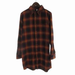 glamb ネルシャツ ミドル プリント 長袖 3 L 茶 ブラウン 黒 ブラック