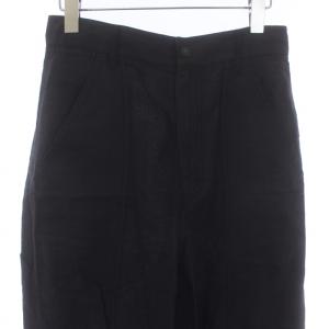 Spick&Span 23SS ガーメントダイシリンダルペインターパンツ ワイド 麻 リネン 38 M 黒 ブラック 23-030-200-21110-2-0