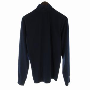 POLO RALPH LAUREN カットソー ロゴ 刺繍 プリント スタンドカラー ハーフジップ 長袖 XS 紺 ネイビー