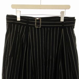 glamb モノトーン MONOTONE プリーツスラックス ベルト 2WAY バギーパンツ ワイド ビッグシルエット 2 S 黒 ブラック