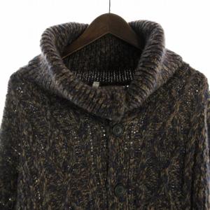 glamb カーディガン ニット タートルネック 長袖 3 L 茶 ブラウン 紺 ネイビー