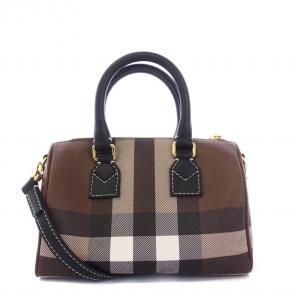 BURBERRY BOWLING BAG ノバチェック ブラウン 8053498