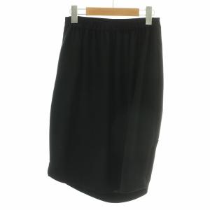 ENFOLD コクーンスカート ひざ丈 アシンメトリー タック 36 S 黒 ブラック /NW25