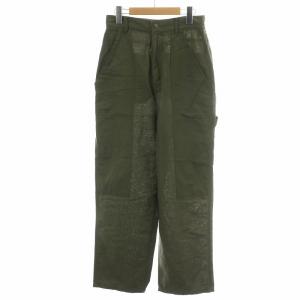 Spick&Span 23SS ガーメントダイシリンダルペインターパンツ ジップフライ 麻 リネン 38 M カーキ 23030200211020