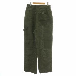 Spick&Span 23SS ガーメントダイシリンダルペインターパンツ ジップフライ 麻 リネン 38 M カーキ 23030200211020