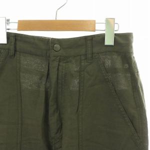 Spick&Span 23SS ガーメントダイシリンダルペインターパンツ ジップフライ 麻 リネン 38 M カーキ 23030200211020