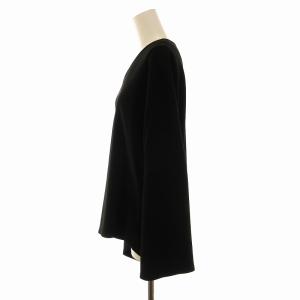 ENFOLD カットソー Tシャツ アシメ 変形 チェニック ドルマンスリーブ 長袖 Vネック 38 L 黒 ブラック