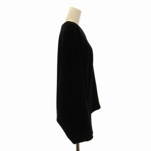 ENFOLD カットソー Tシャツ アシメ 変形 チェニック ドルマンスリーブ 長袖 Vネック 38 L 黒 ブラック