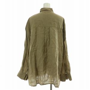 Deuxieme Classe シャツ 長袖 オーバーサイズ 麻 リネン F ベージュ