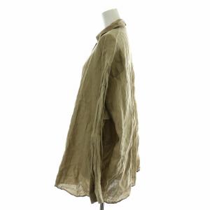 Deuxieme Classe シャツ 長袖 オーバーサイズ 麻 リネン F ベージュ