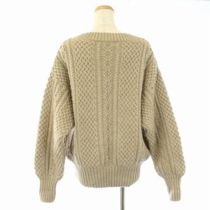 Plage 23AW アランショートプルオーバー ニット セーター 長袖 ベージュ 23080922523040