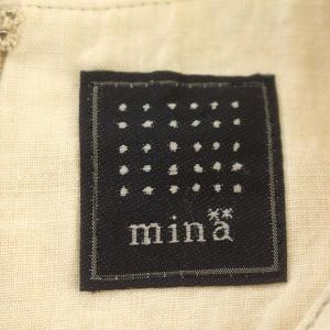 mina perhonen mina bird リネン ノースリーブ ワンピース ロング 刺繍 アイボリー