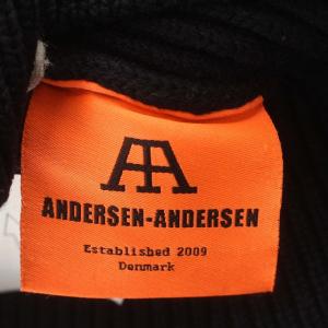 Andersen-Andersen ニット ハイネック ウール リブニット セーター 長袖 XS ネイビー 紺 /G