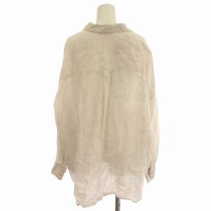 Deuxieme Classe WIDEリネンシャツ 麻 シャツ ブラウス 長袖 F ライトグレージュ