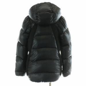 UNDERCOVER ダウンジャケット ジップアップ フード 切替 ニット ウール 1 S 黒 ブラック