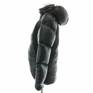 UNDERCOVER ダウンジャケット ジップアップ フード 切替 ニット ウール 1 S 黒 ブラック