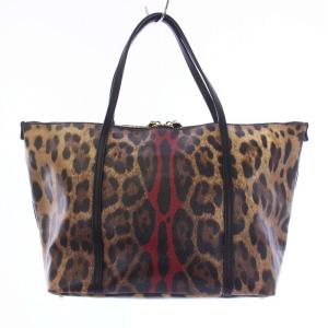 DOLCE&GABBANA トートバッグ ハンドバッグ レオパード ヒョウ柄 茶 ブラウン
