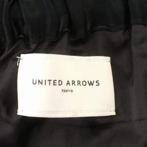 UNITED ARROWS プリーツスカート ロング スカート 光沢 38 M 黒 ブラック