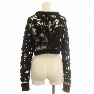 3.1 phillip lim ニット ショート丈 シースルー 長袖 S 黒 ブラック