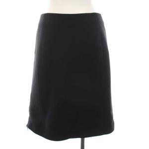 PRADA ラップ スカート ひざ丈 ビジュー装飾 38 M 黒 ブラック /YM