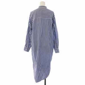 TOMORROWLAND 22SS シャツワンピース チュニック ロング ストライプ 長袖 36 S 青 ブルー 白 ホワイト