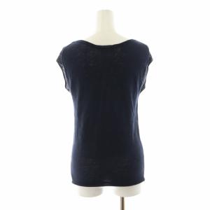 MARGARET HOWELL カットソー ニット 麻 リネン ノースリーブ 2 M 紺 ネイビー /XK
